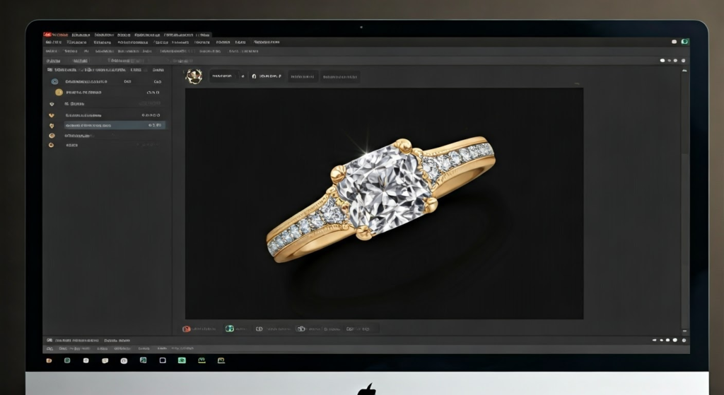 Jewelry retouching process on computer